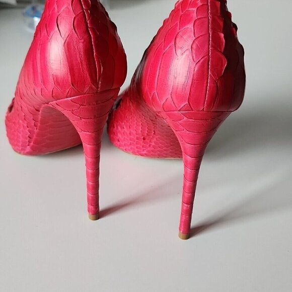 ALEXANDRE BIRMAN | Olga pumps heels snake embossed azalea pink sz 39 - Picture 5 of 6